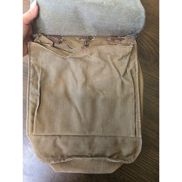 Vintage Military Shoulder Satchel Haversack Canvas Bag WWI WW2 - Picture 12 of 16